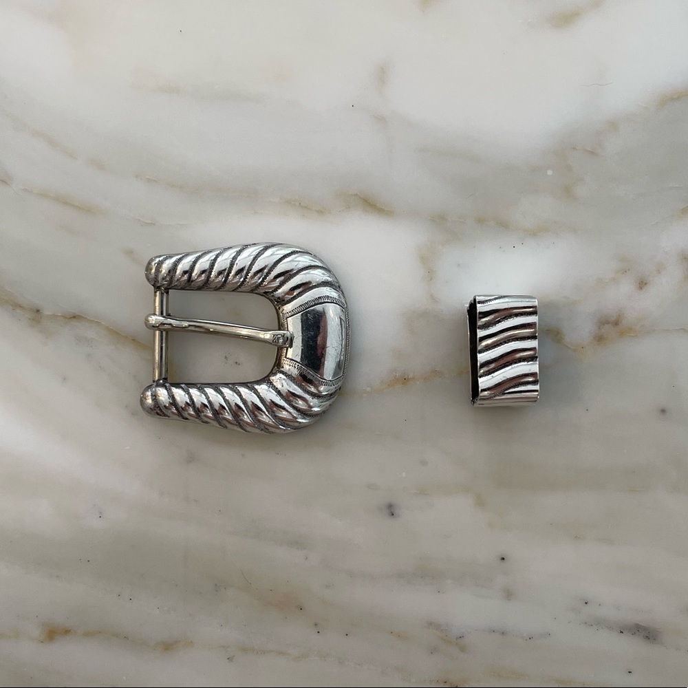 FALCONHEAD HANDMADE STERLING SILVER DIAMOND BUCKLE